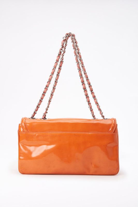 Chanel Patent Orange and Pink Leather Bag