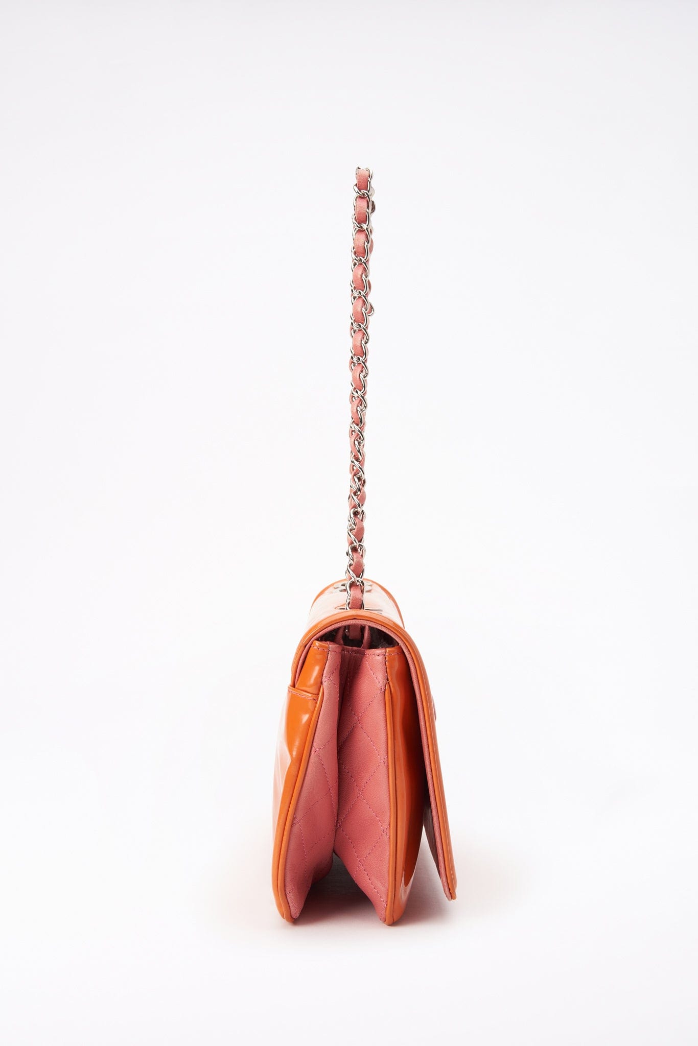 Chanel Patent Orange and Pink Leather Bag