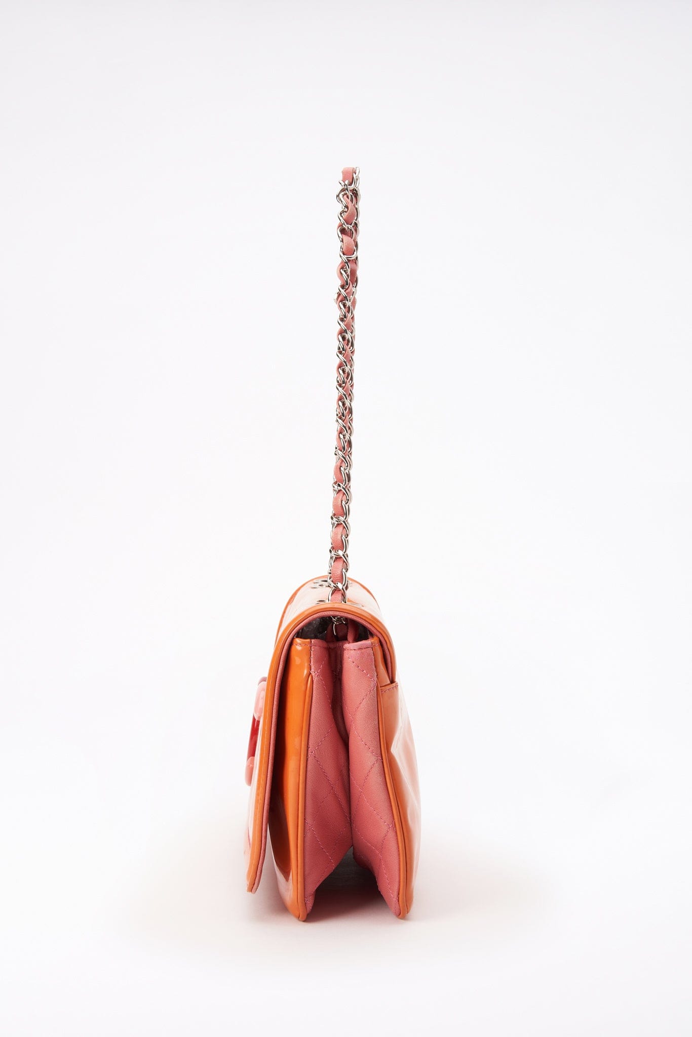 Chanel Patent Orange and Pink Leather Bag
