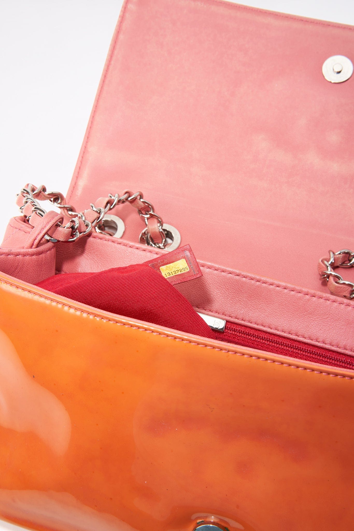 Chanel Patent Orange and Pink Leather Bag