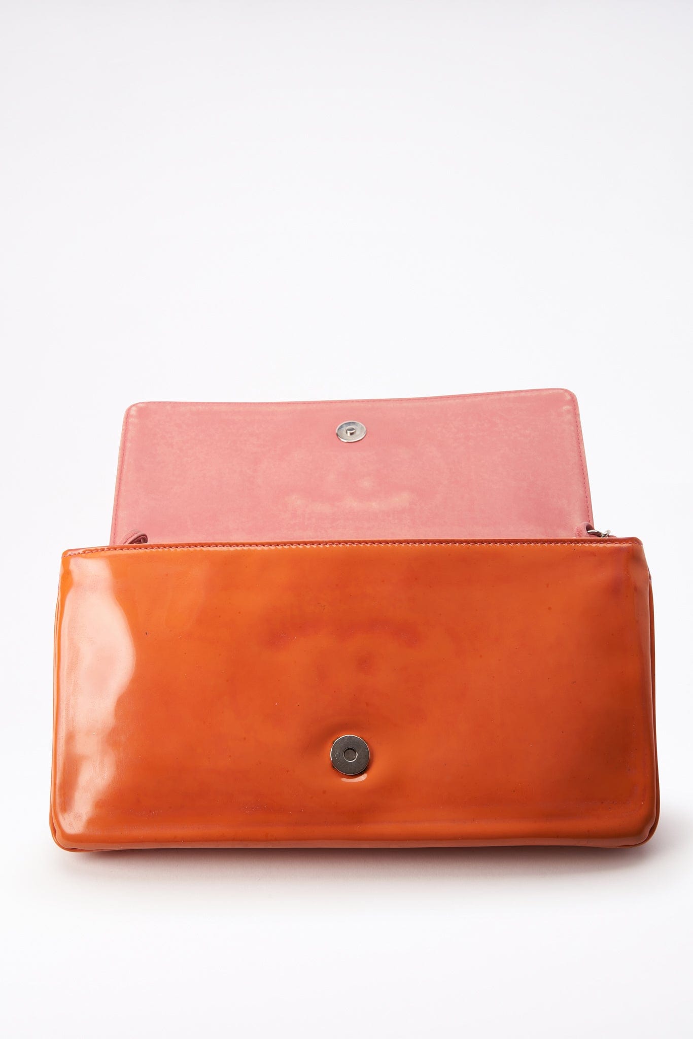 Chanel Patent Orange and Pink Leather Bag