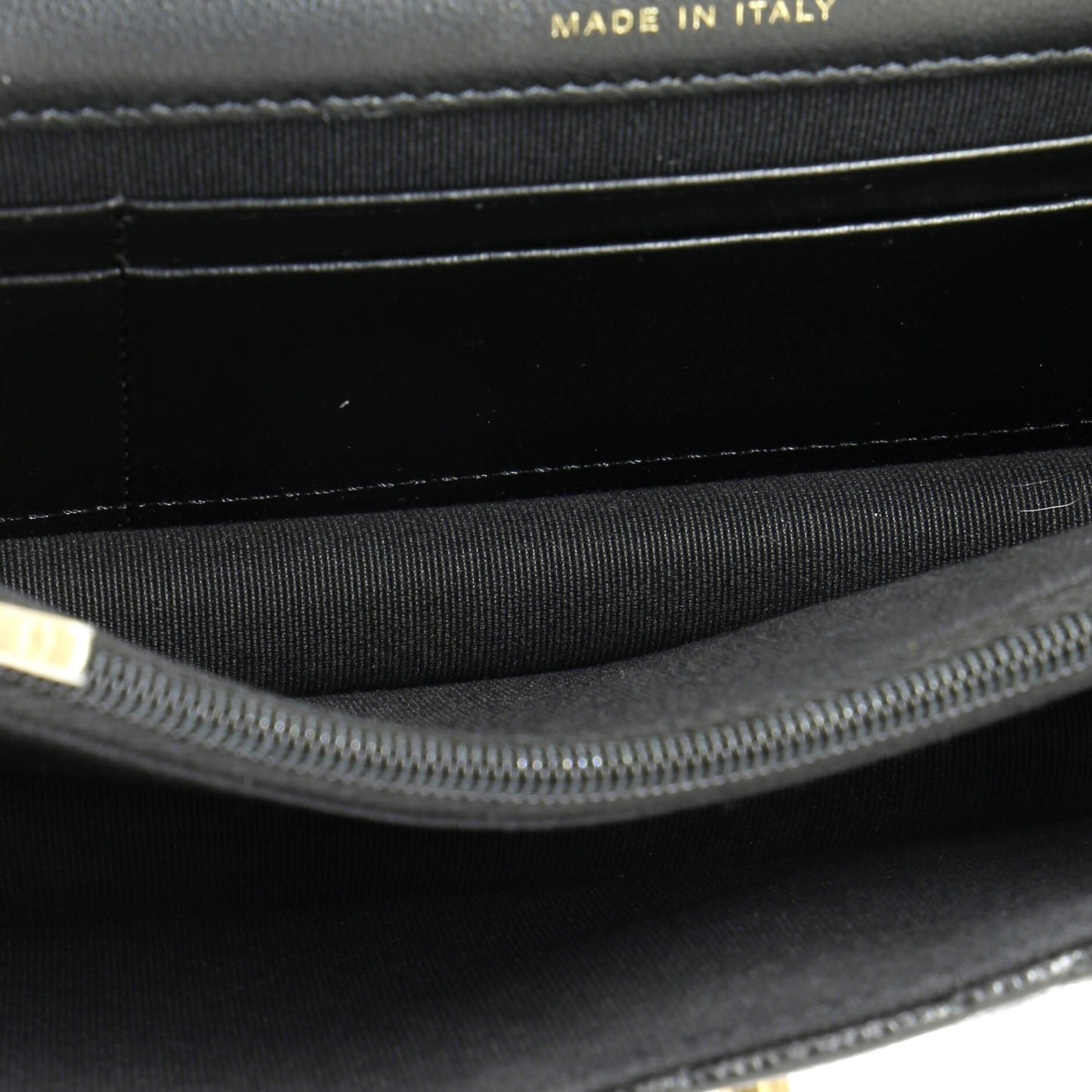 Mixed Chain Link CC Wallet on Chain Quilted Caviar Small