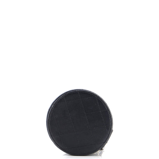 CC Round Vanity Case with Chain Quilted Lambskin Mini