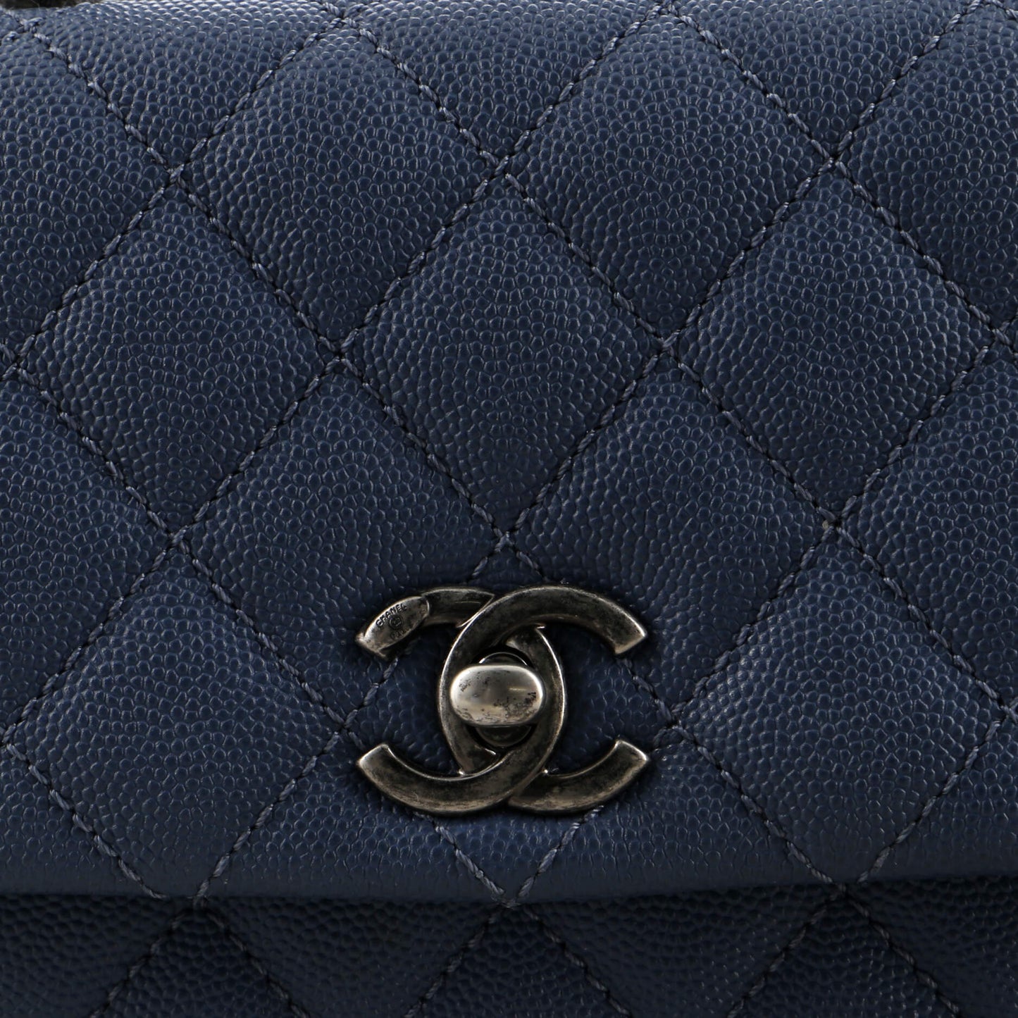 Coco Top Handle Bag Quilted Caviar Mini