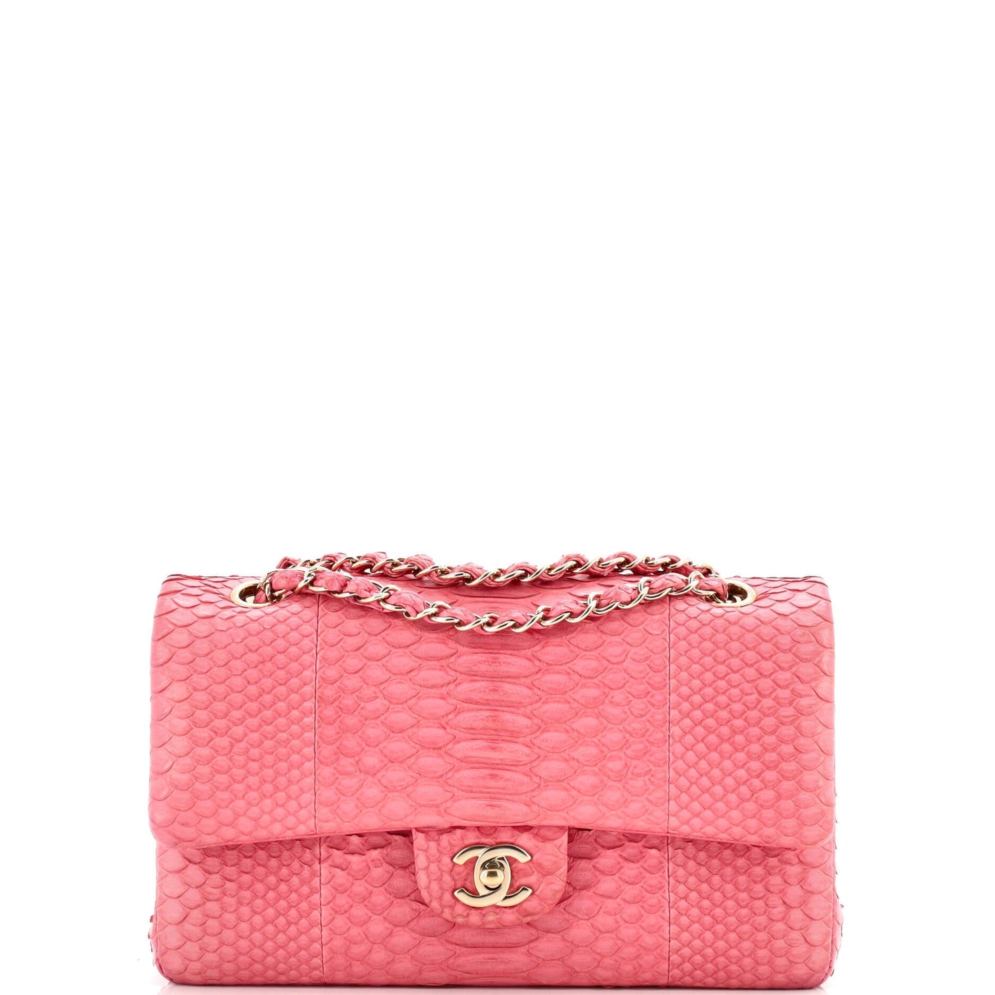 Classic Double Flap Bag Python Medium