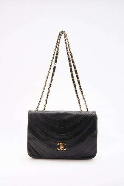 Chanel Black Single Flap with 24k gold plated hardware