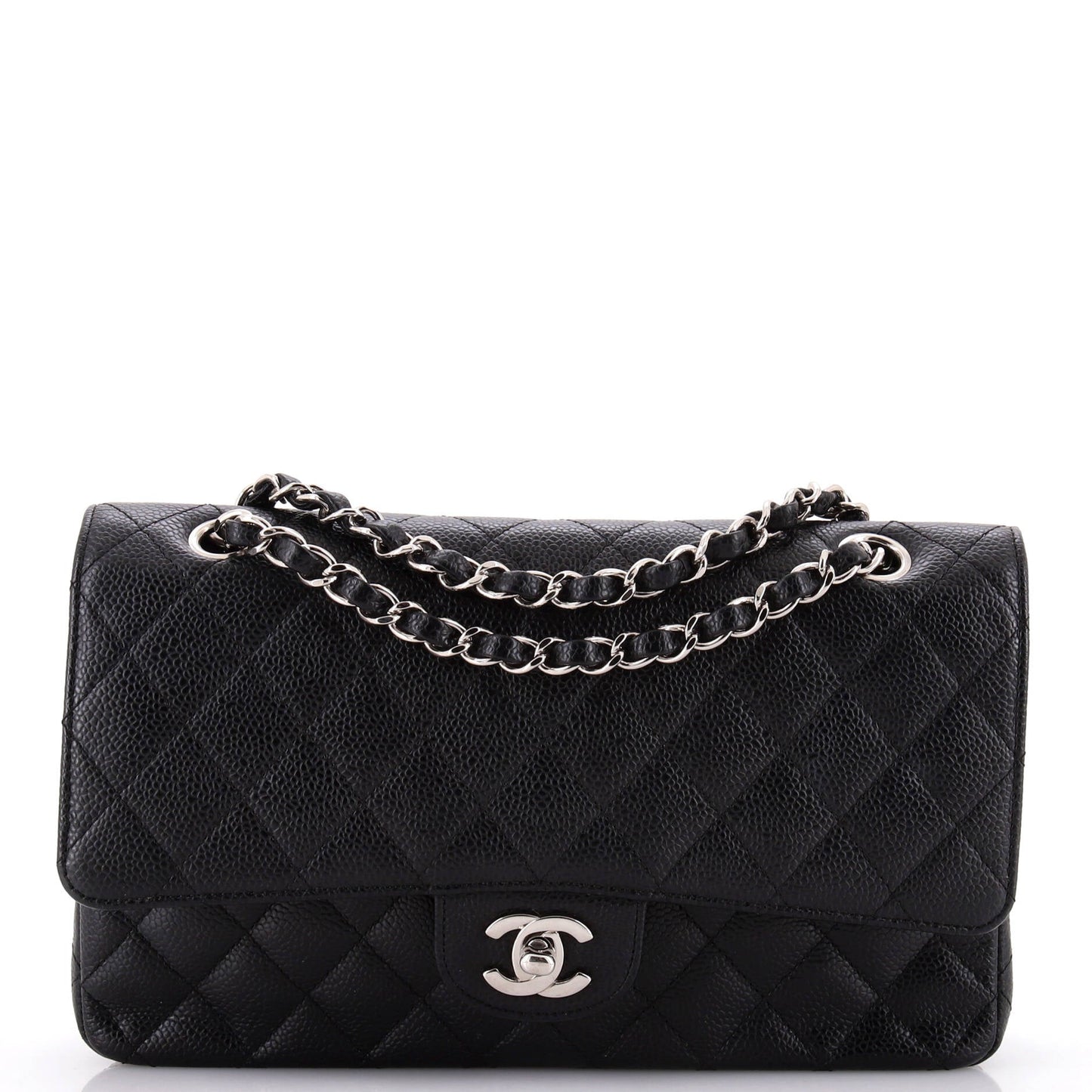 Classic Double Flap Bag Quilted Caviar Medium