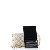 Double Zip Clutch with Chain Quilted Lambskin