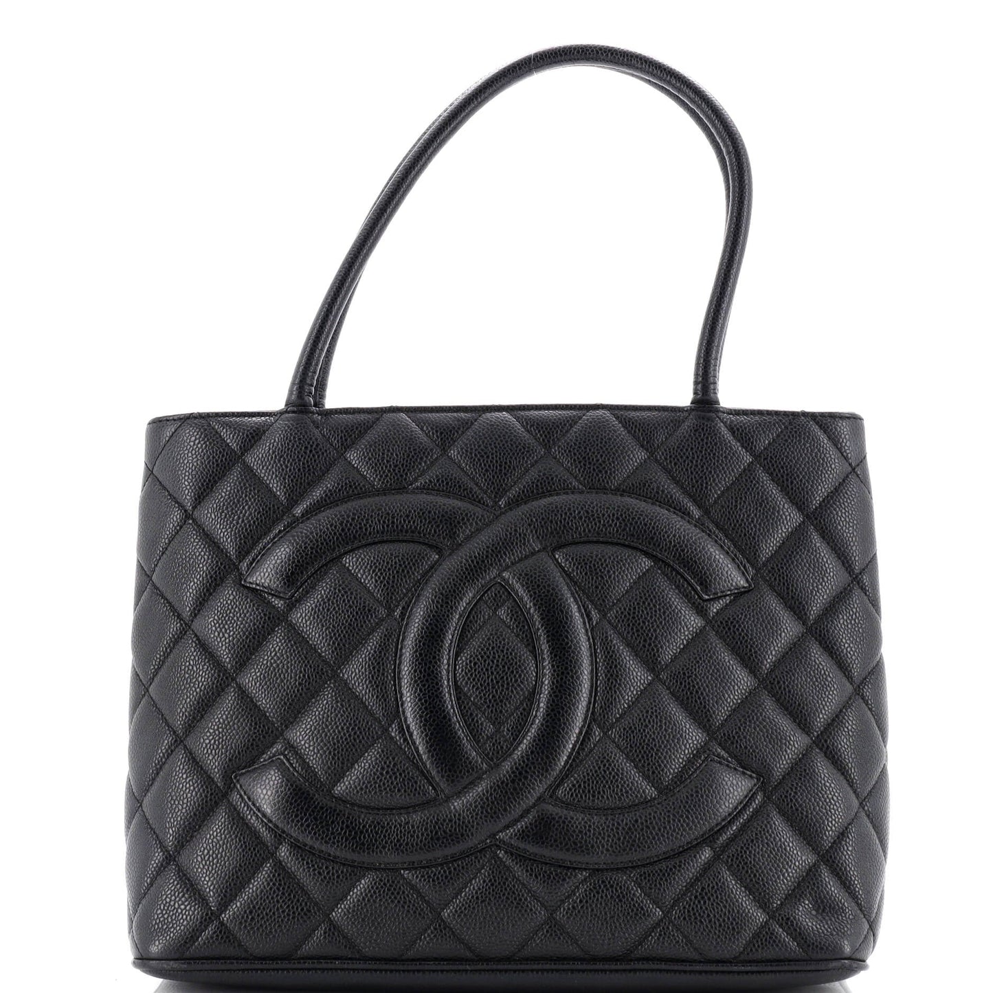 Medallion Tote Quilted Caviar