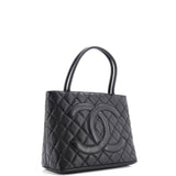 Medallion Tote Quilted Caviar