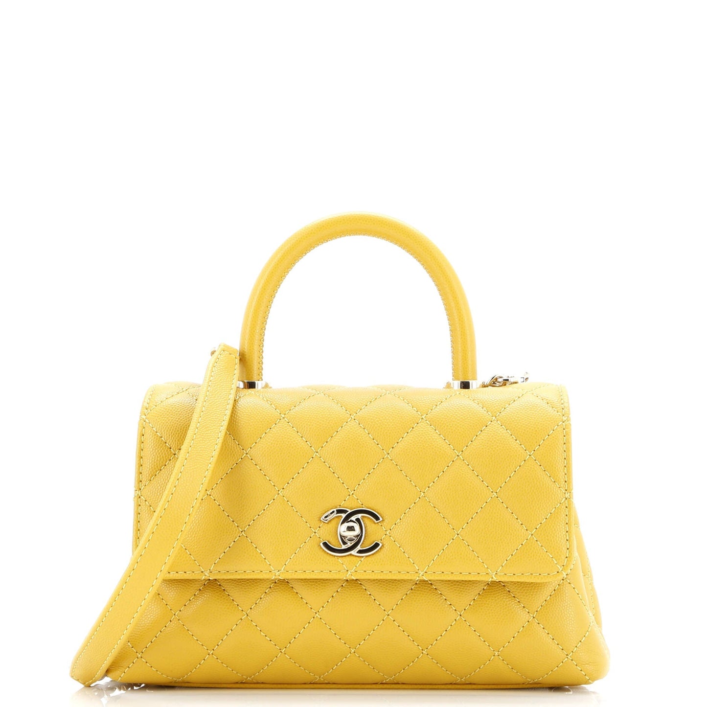 Coco Top Handle Bag Quilted Caviar Mini