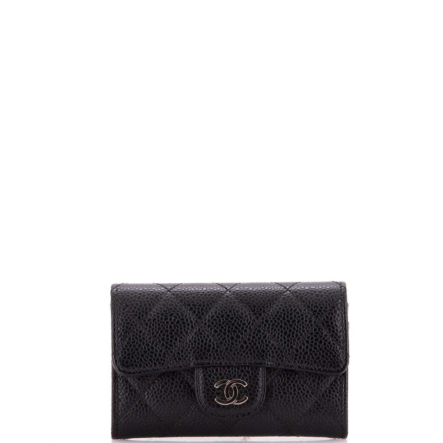 Classic Flap Card Holder Quilted Caviar