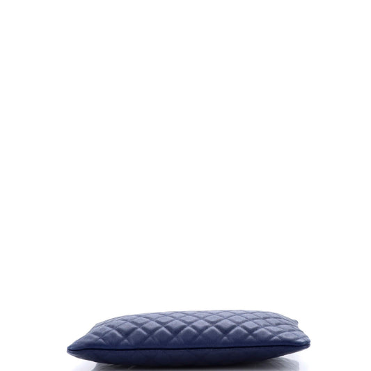 O Case Clutch Quilted Caviar Large