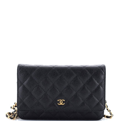 Wallet on Chain Quilted Caviar