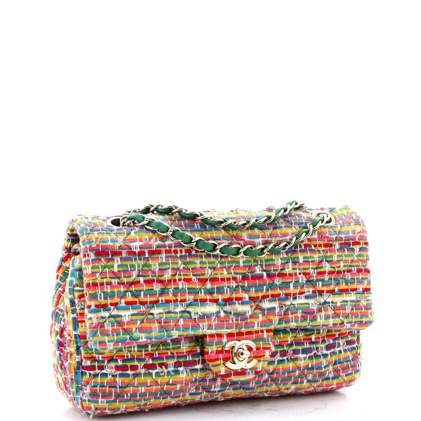 Classic Single Flap Bag Quilted Tweed Medium
