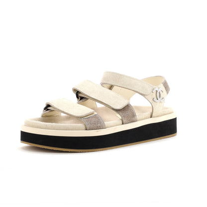 Women's Two Strap Velcro Dad Sandals Suede