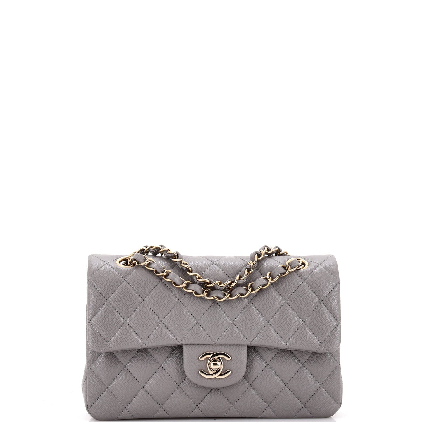 Classic Double Flap Bag Quilted Caviar Small