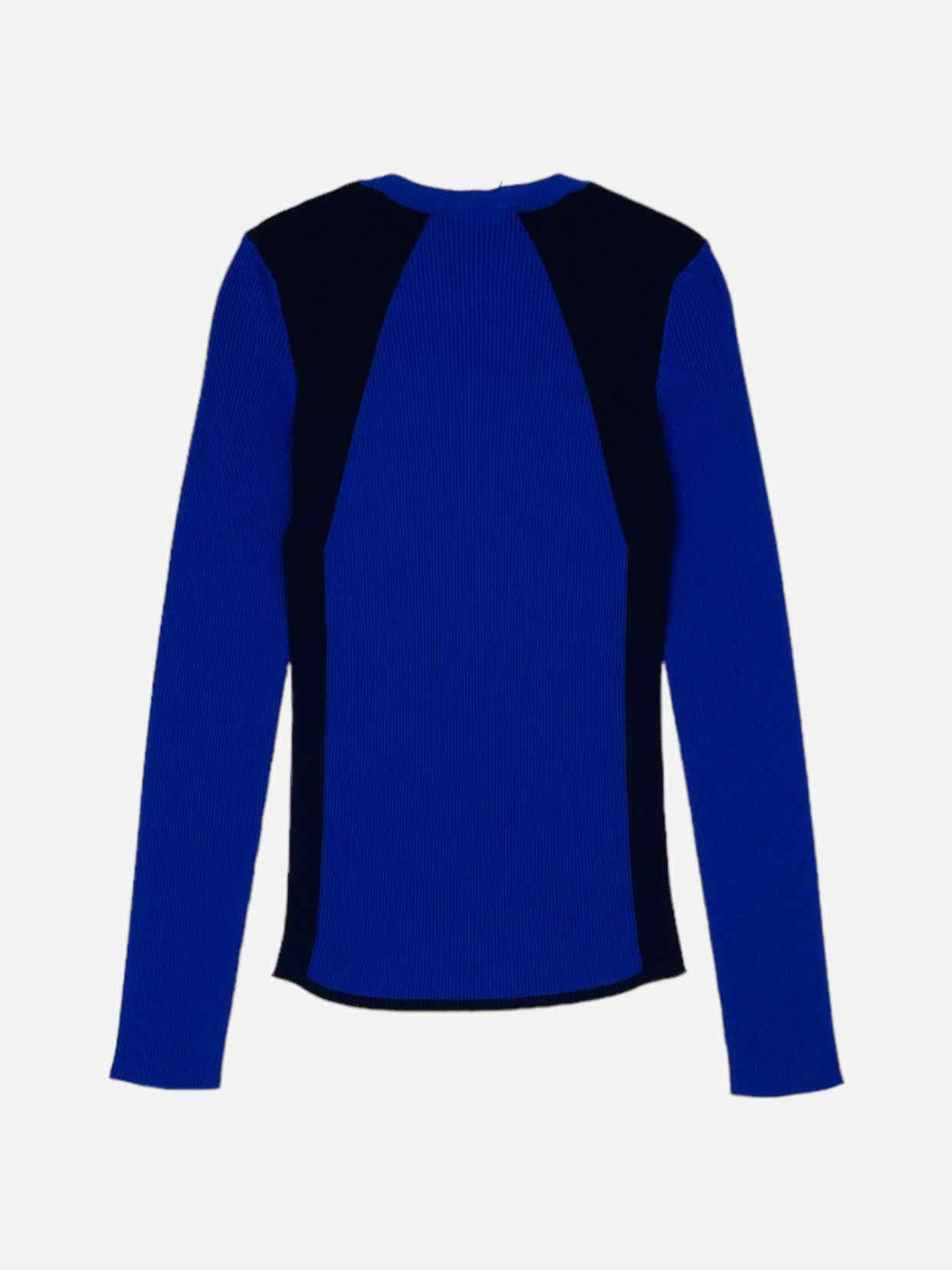 LOUIS VUITTON Blue w/ Black Ribbed Size Medium Jumper