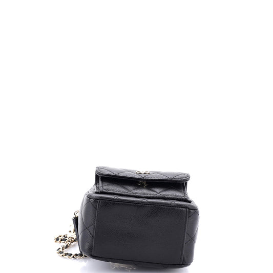 Classic CC Chain Pocket Backpack Quilted Caviar Mini