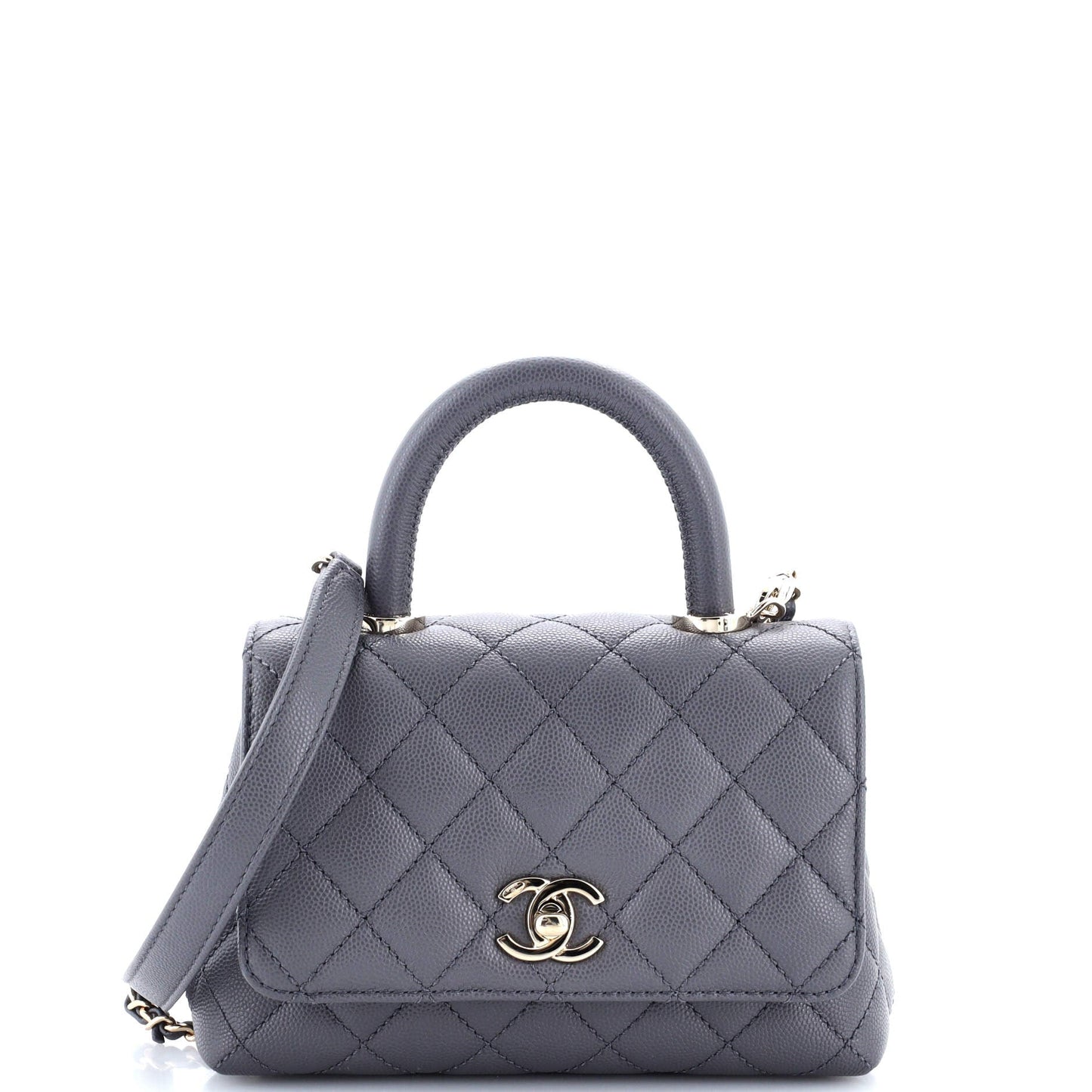 Coco Top Handle Bag Quilted Caviar Extra Mini
