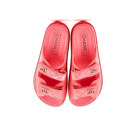 Women's Velcro Open Back Dad Sandals Quilted Leather