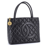 Medallion Tote Quilted Caviar