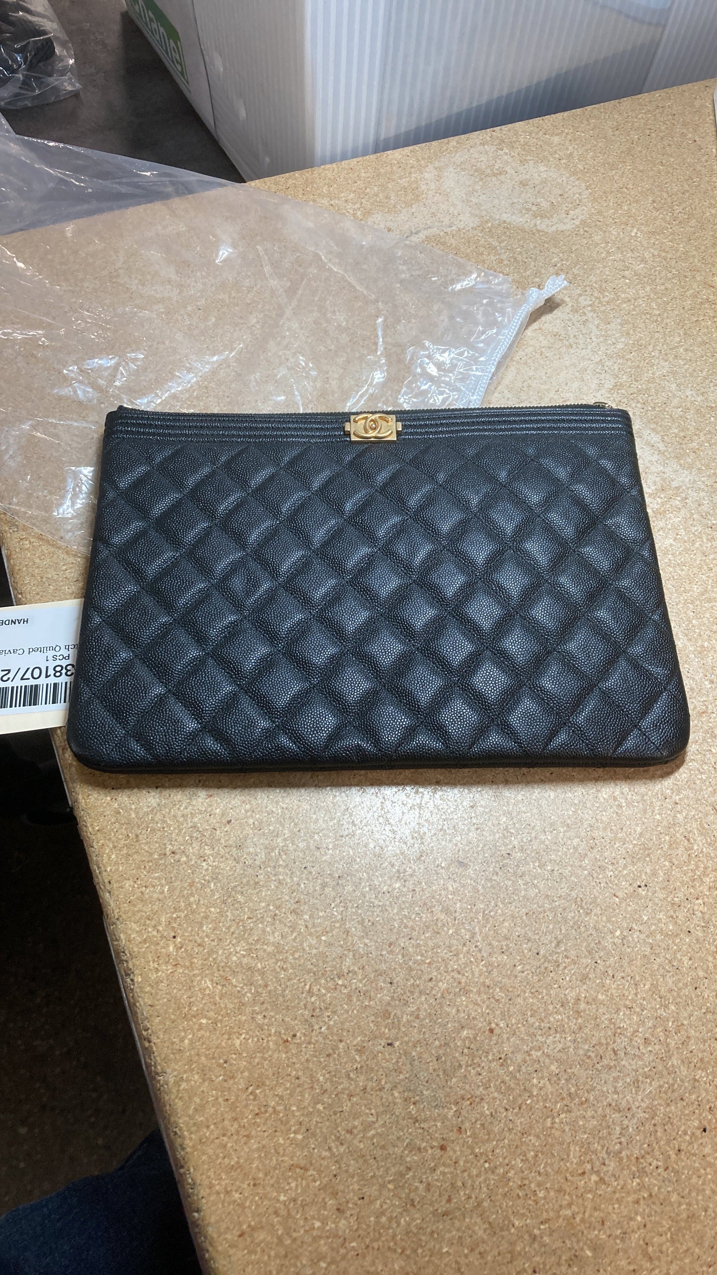 Boy O Case Clutch Quilted Caviar Medium