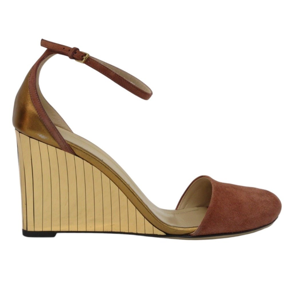 Gucci Suede Leather Wedge Sandals