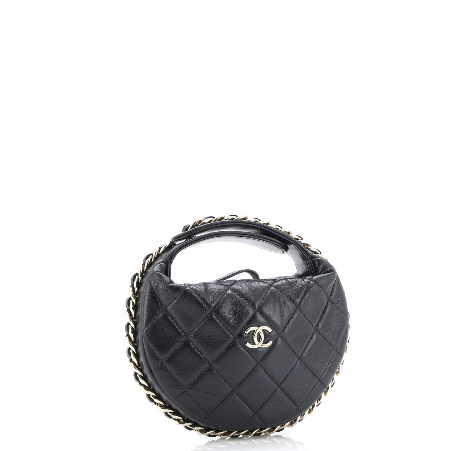 Chain Around Hobo Pouch Quilted Lambskin Mini