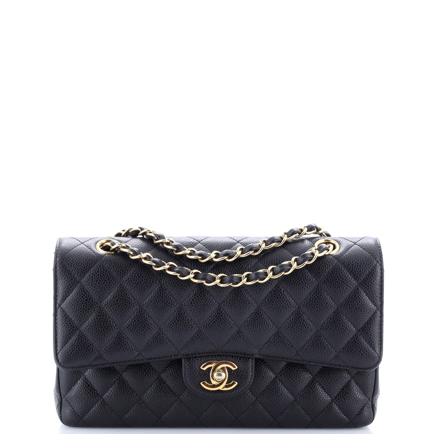 Classic Double Flap Bag Quilted Caviar Medium