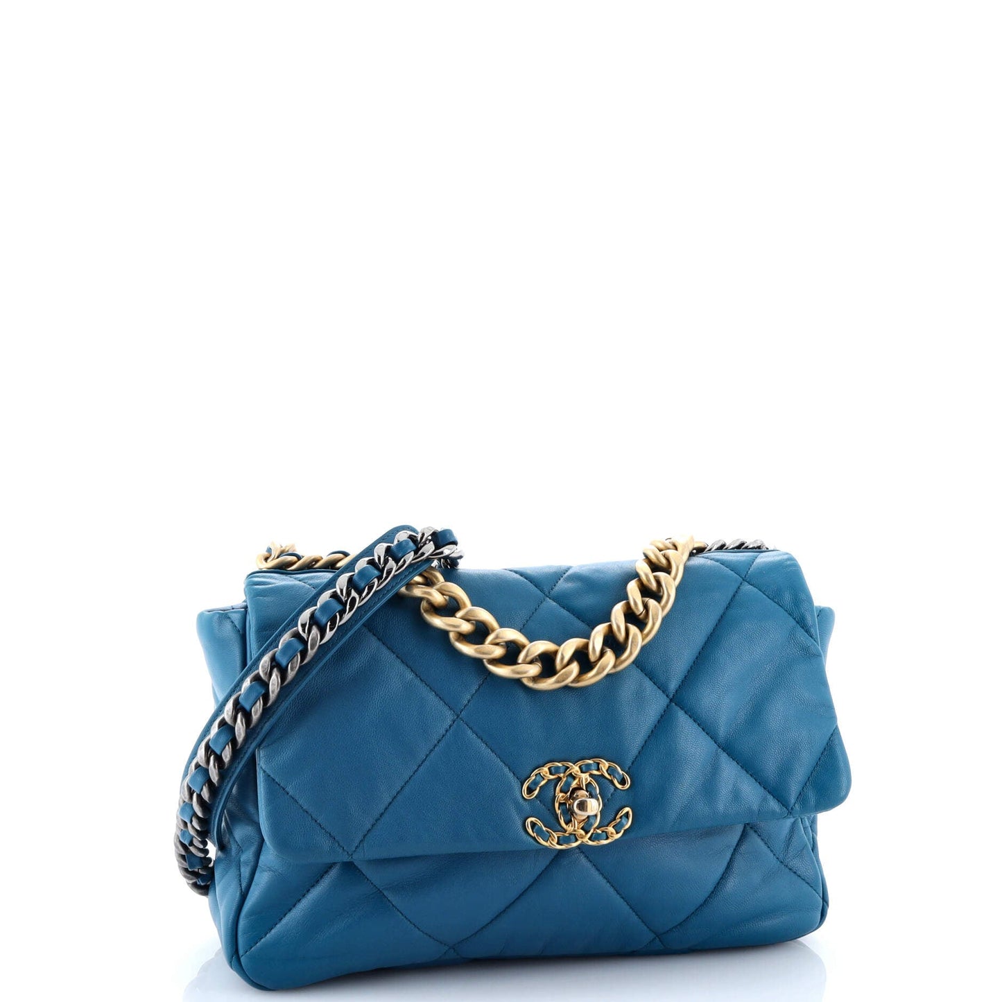 19 Flap Bag Quilted Leather Large