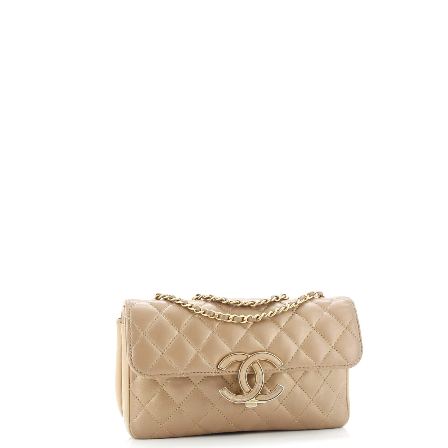 CC Chic Double Flap Bag Quilted Lambskin Small