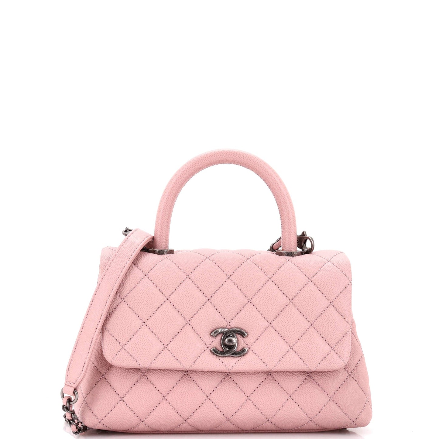 Coco Top Handle Bag Quilted Caviar Mini