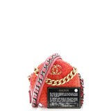 19 Round Clutch with Chain Quilted Tweed