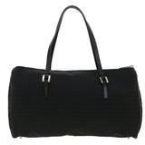 FENDI Zucchino Canvas Hand Bag Black Auth 33935