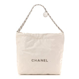 Amelia Shiny Calfskin Quilted Small 22 White