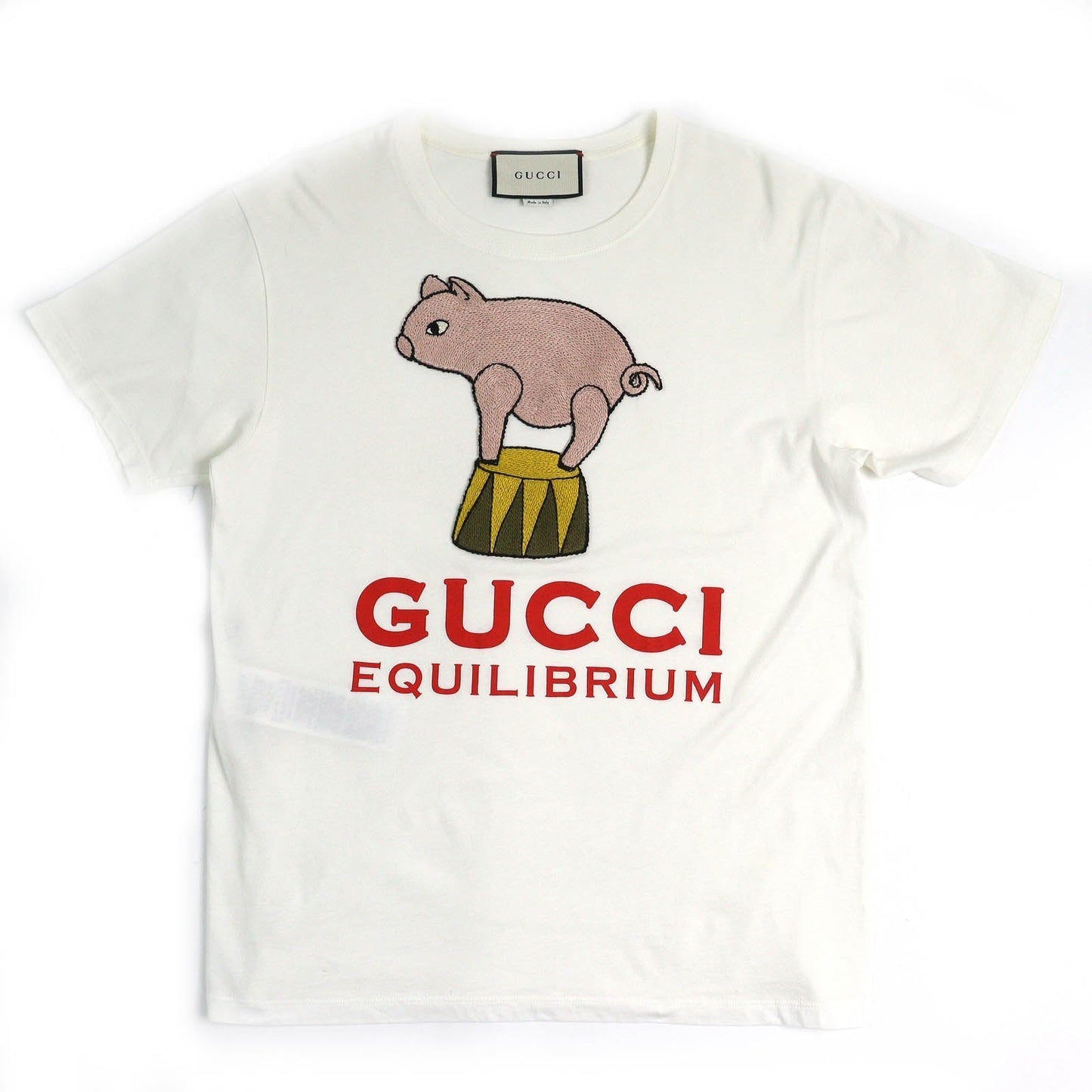 Gucci EQUILIBRIUM Pig Embroidery Cotton T-shirt