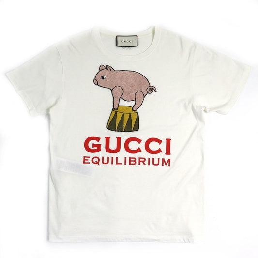 Gucci EQUILIBRIUM Pig Embroidery Cotton T-shirt