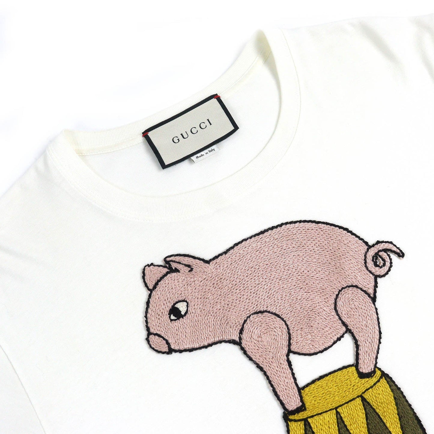 Gucci EQUILIBRIUM Pig Embroidery Cotton T-shirt