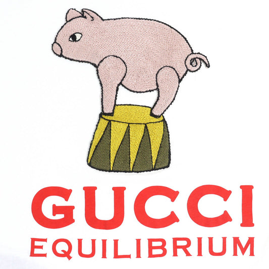Gucci EQUILIBRIUM Pig Embroidery Cotton T-shirt