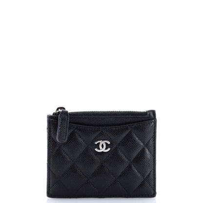 CC Zip Card Holder Quilted Caviar