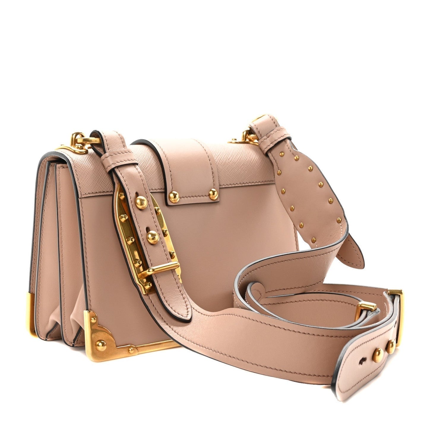 Prada City Calf Saffiano Cahier Bag Cammeo