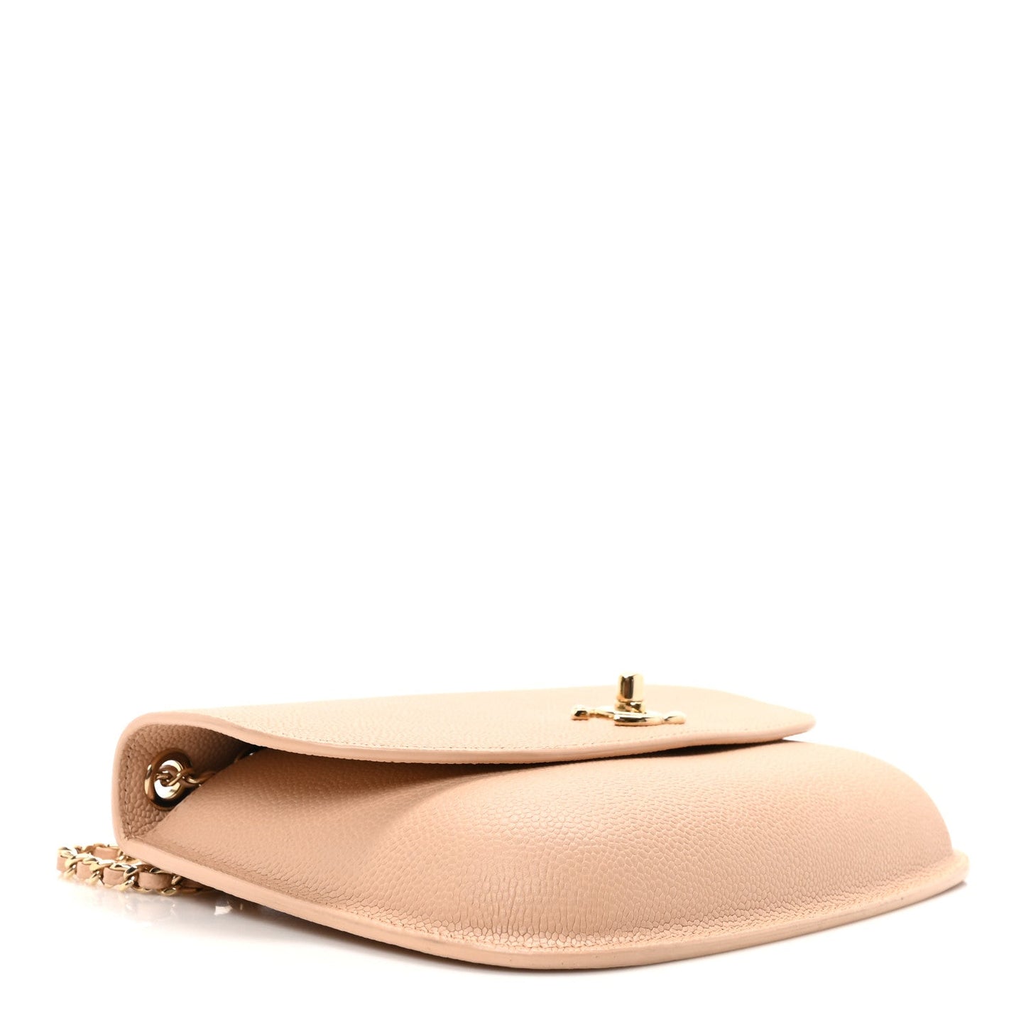 Amelia Caviar Mini Chain Flap Bag Beige