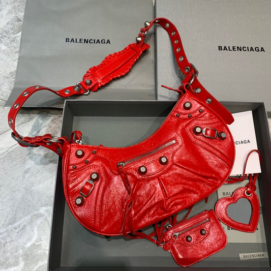 BLN-Ciaga Le Cagole XS Shoulder Bag In Red, For Women,  Bags 13in/33cm