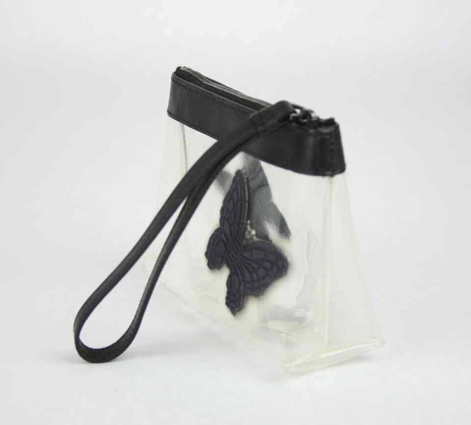 BOTTEGA VENETA Women's clear Wristlet Clutch Bag Butterfly