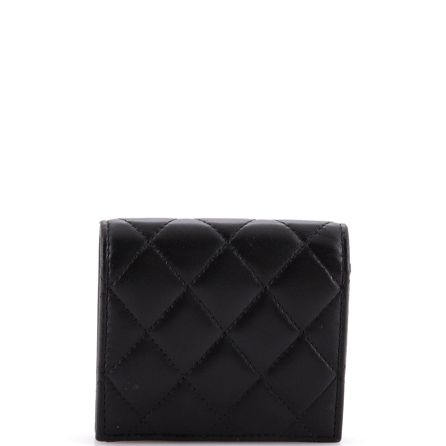 Crystal CC Bifold Wallet Quilted Lambskin Compact