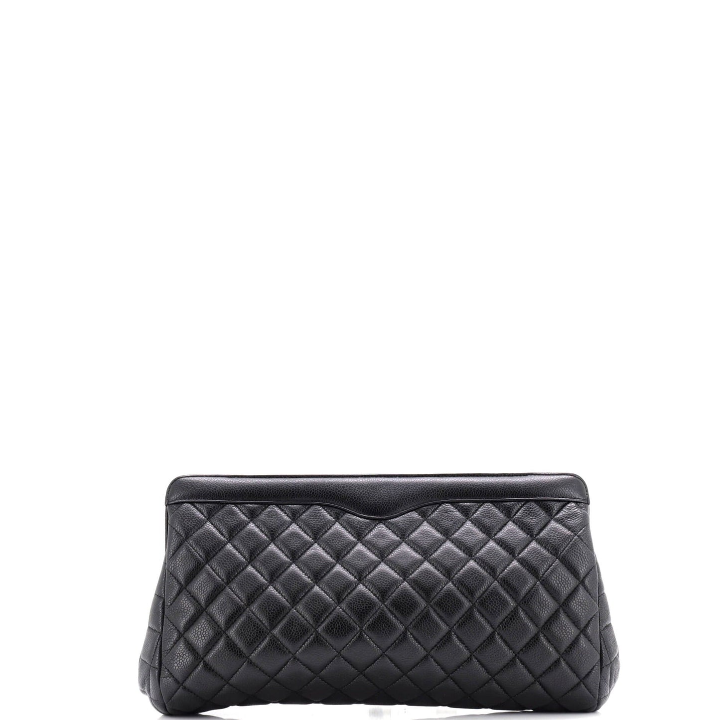 CC Frame Clutch Quilted Caviar Large