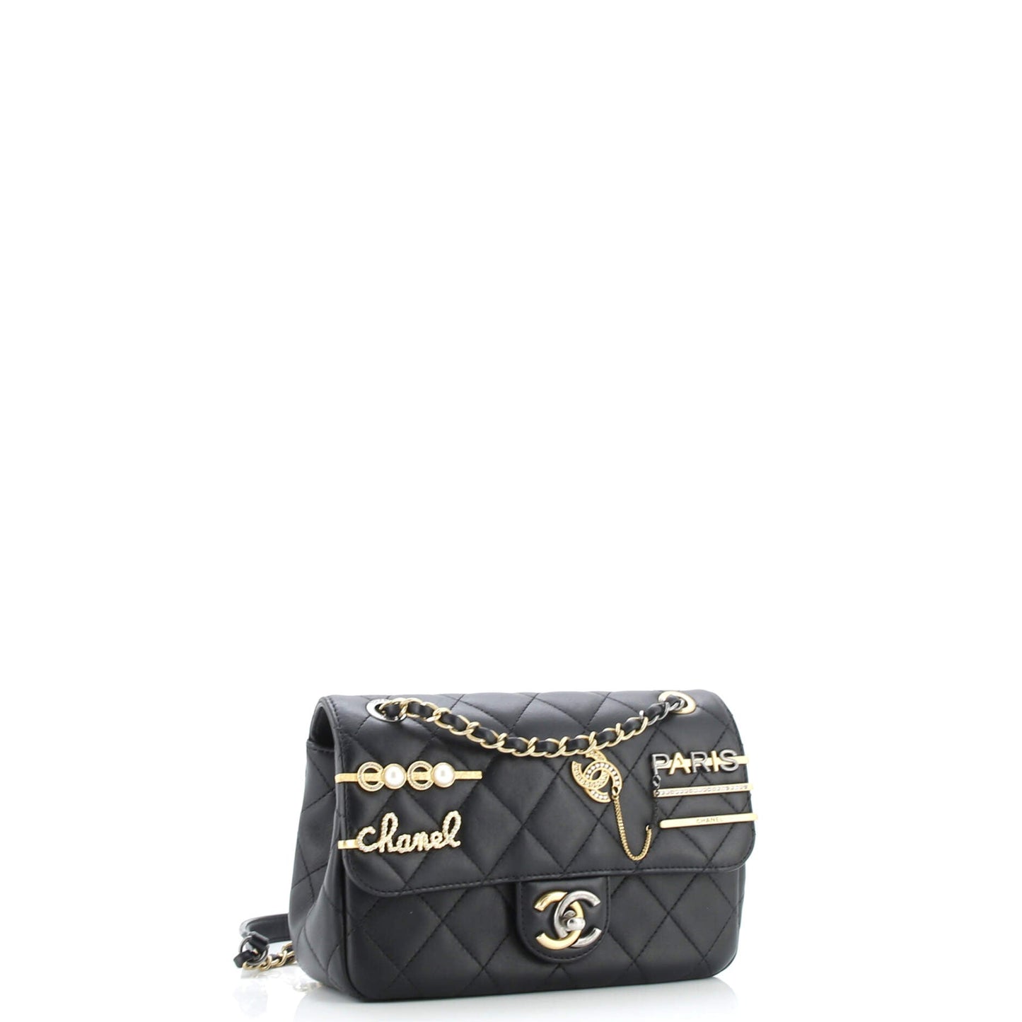 Coco Clips Flap Bag Embellished Quilted Lambskin Small