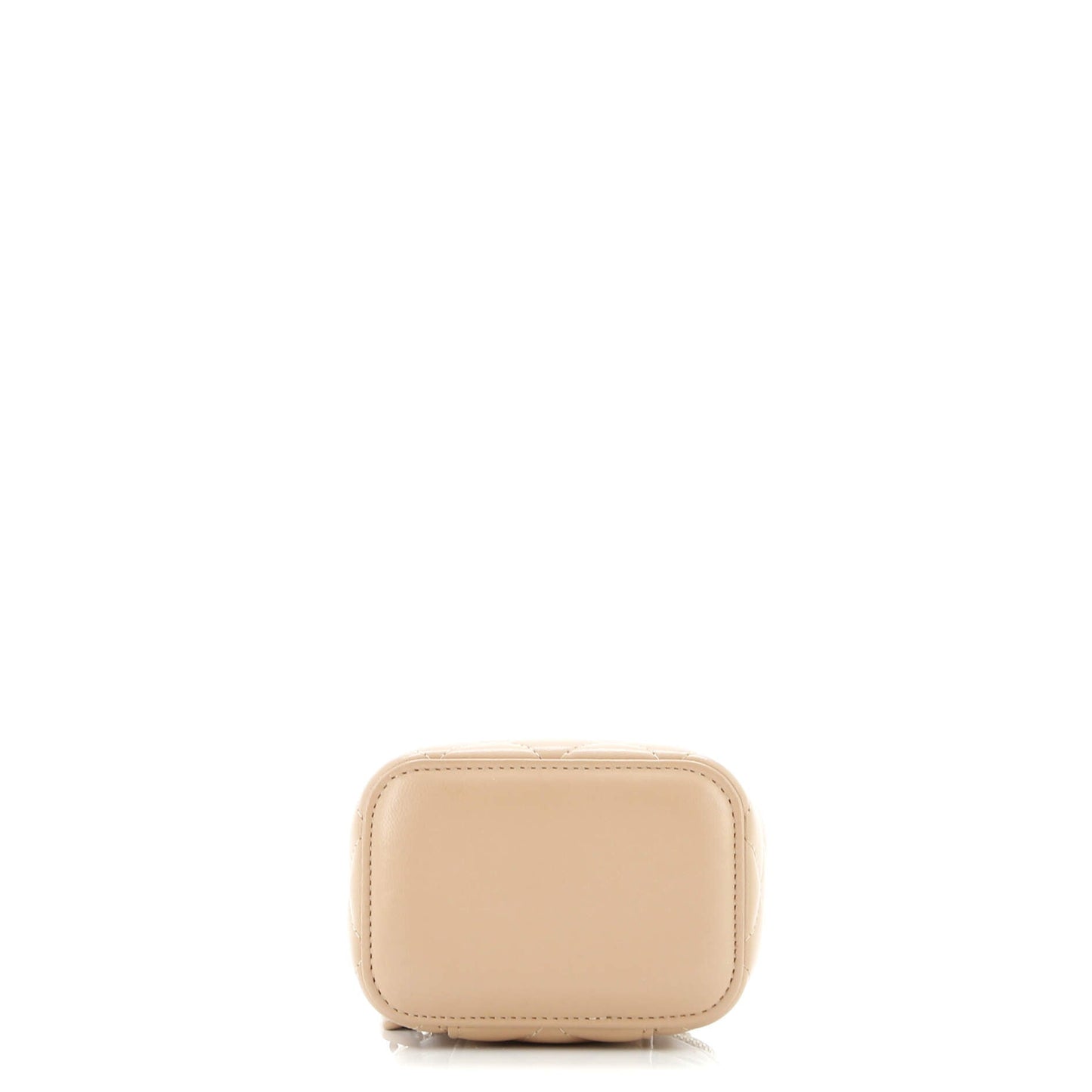 Classic Top Handle Vanity Case with Chain Quilted Lambskin Mini