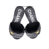 Women's CC Heeled Mule Sandals Quilted Leather